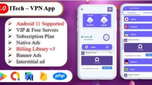 ITech VPN App  - VPN Unblock Proxy, VPN Secure Servers, Admin Panel, Admob Ads