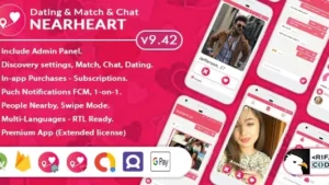 Nearheart  - Android Native Dating Tinder Clone App with Admin Panel