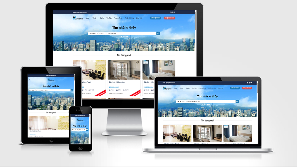 Mẫu website bất động sản nhiều sản phẩm 2