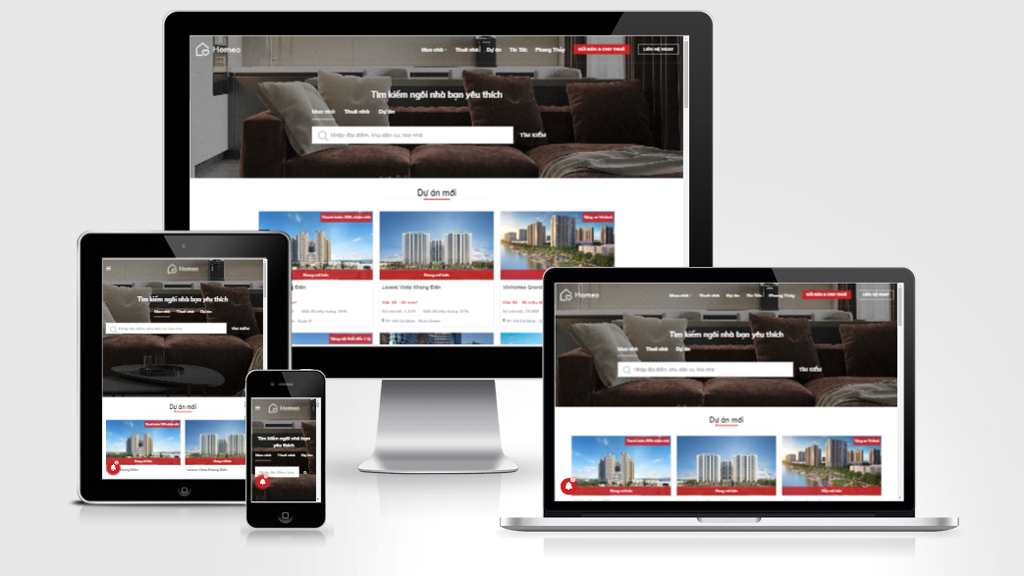 Mẫu website bất động sản nhiều sản phẩm 3