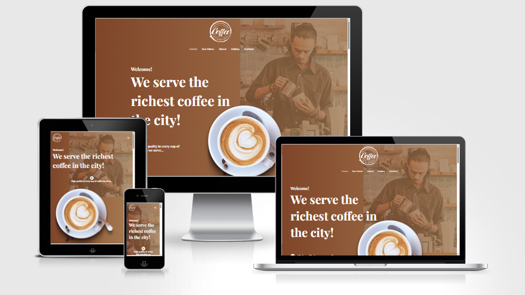 Mẫu web của hàng cafe 02