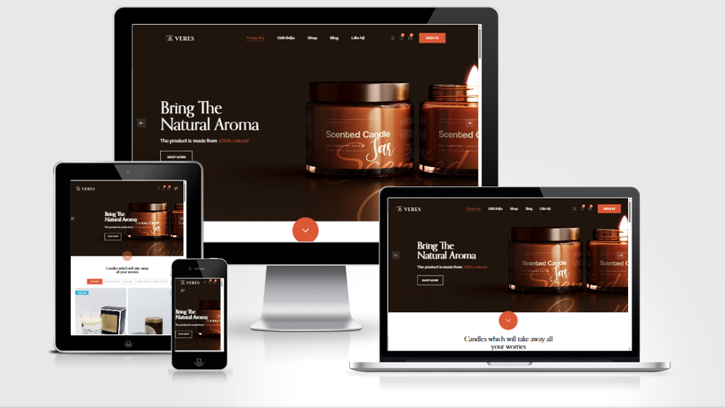 Mẫu web của hàng nến thơm