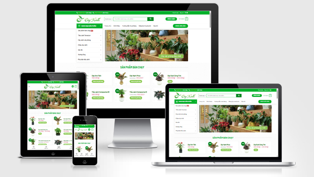 Mẫu website bán chậu cây