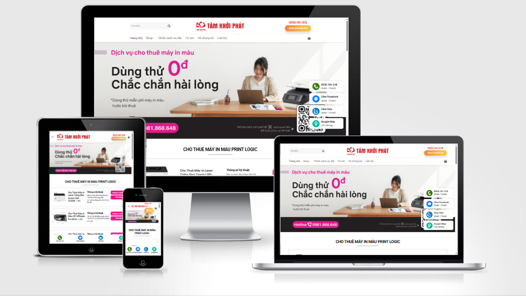 Mẫu web dịch vụ cho thuê máy in