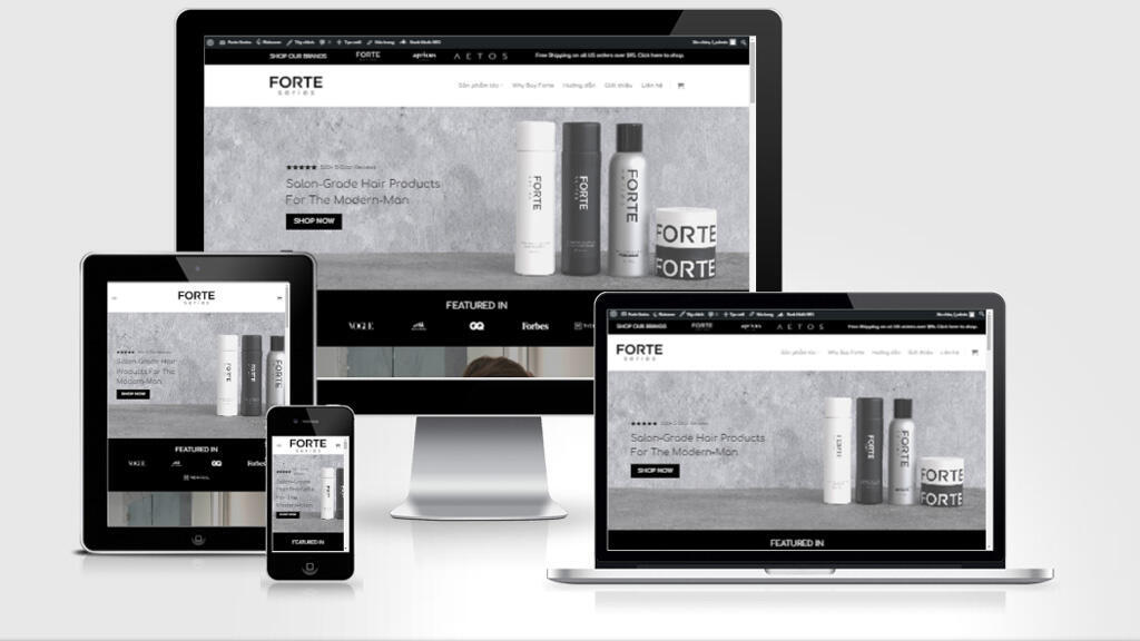 Mẫu website mỹ phẩm Forte
