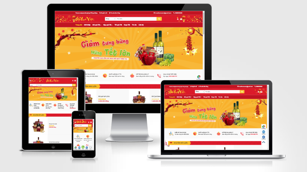 Mẫu website bán giỏ quà ngày tế