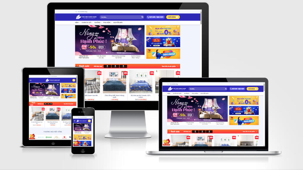 Mẫu website bán nệm