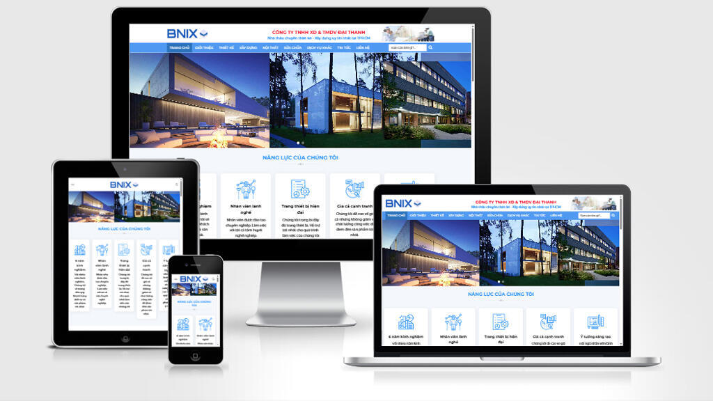 Mẫu website công ty kiến trúc 01