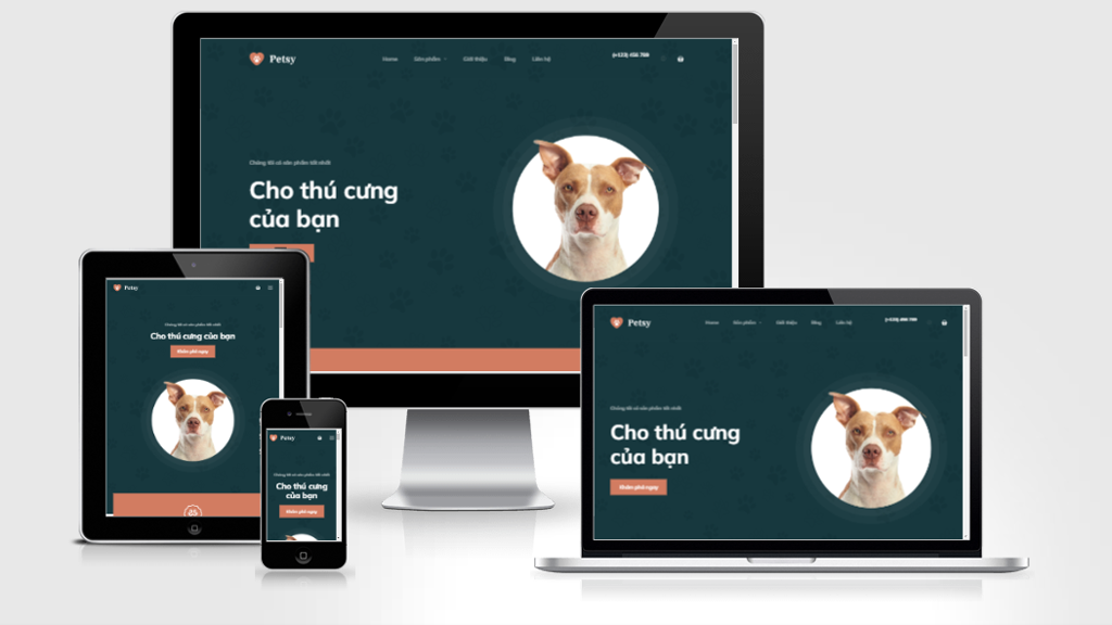 Mẫu website bán đồ chơi thú cưng