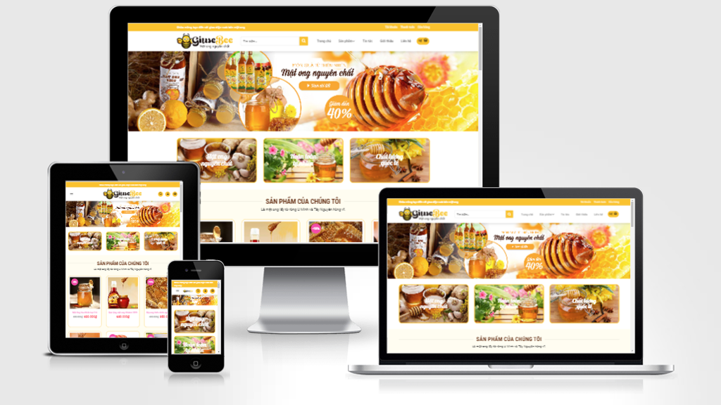 Mẫu website bán mật ong