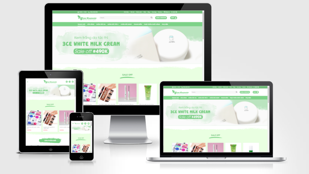 Mẫu website bán mỹ phẩm 01