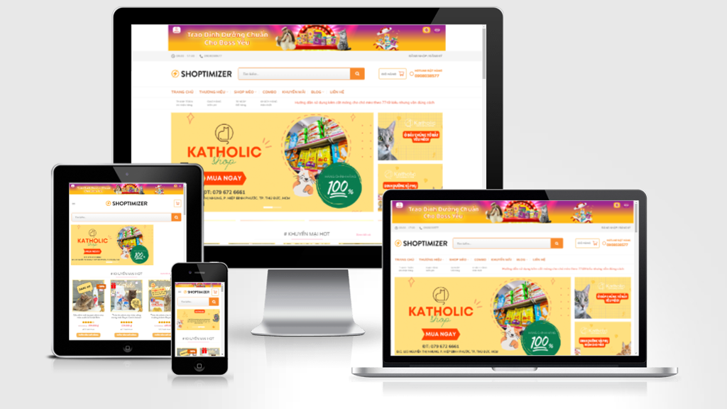 Mẫu website bán sản phẩm thú cưng
