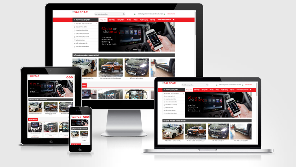 Mẫu website bán phụ kiện ô tô