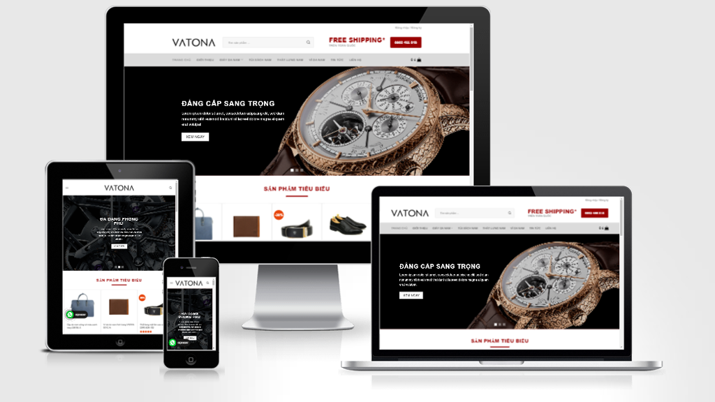 Mẫu website bán hàng thời trang vatona