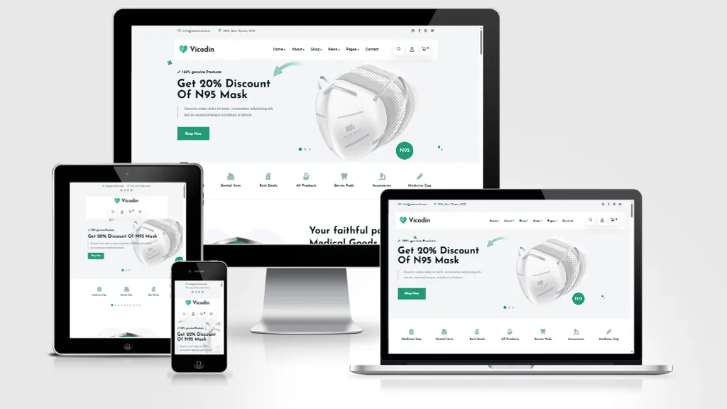 Mẫu website bán vật tư y tế 02