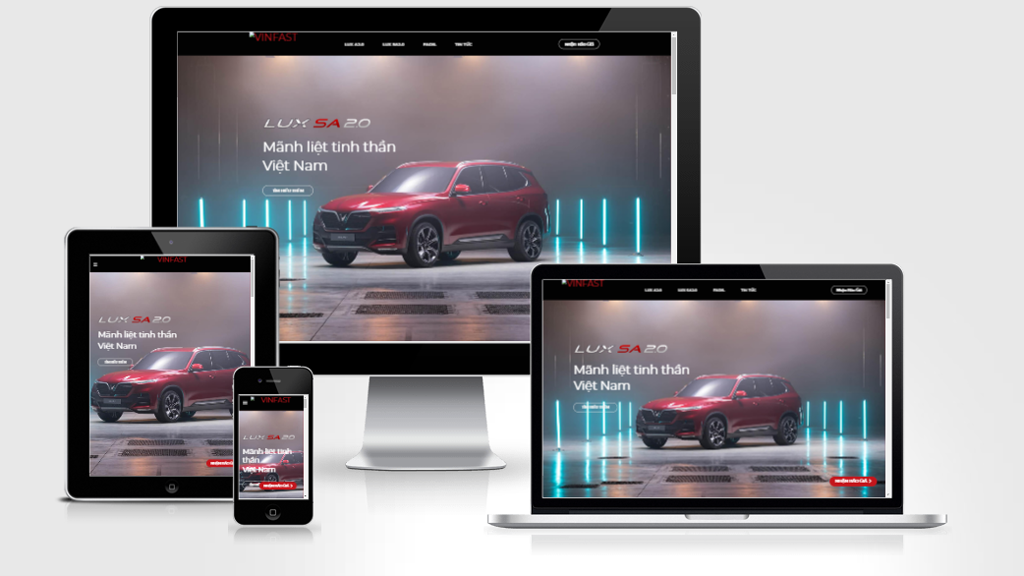 Mẫu website bán ô tô Vinfast