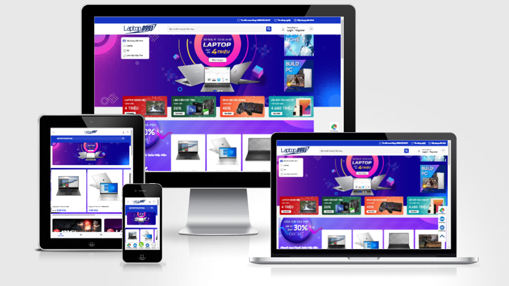 Mẫu website bán sản phẩm vi tính