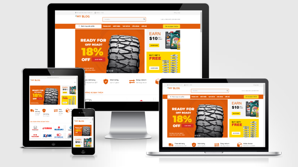 Mẫu website bán xe máy
